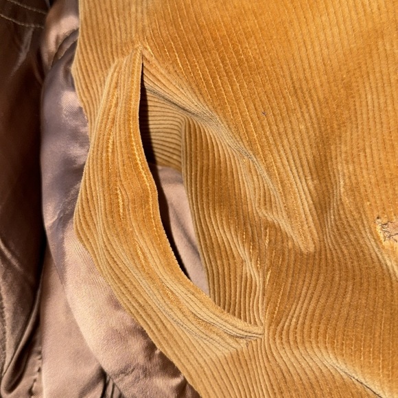 1970’s Vintage Europe Craft Caramel Brown Corduroy Pea Coat - Picture 10 of 11